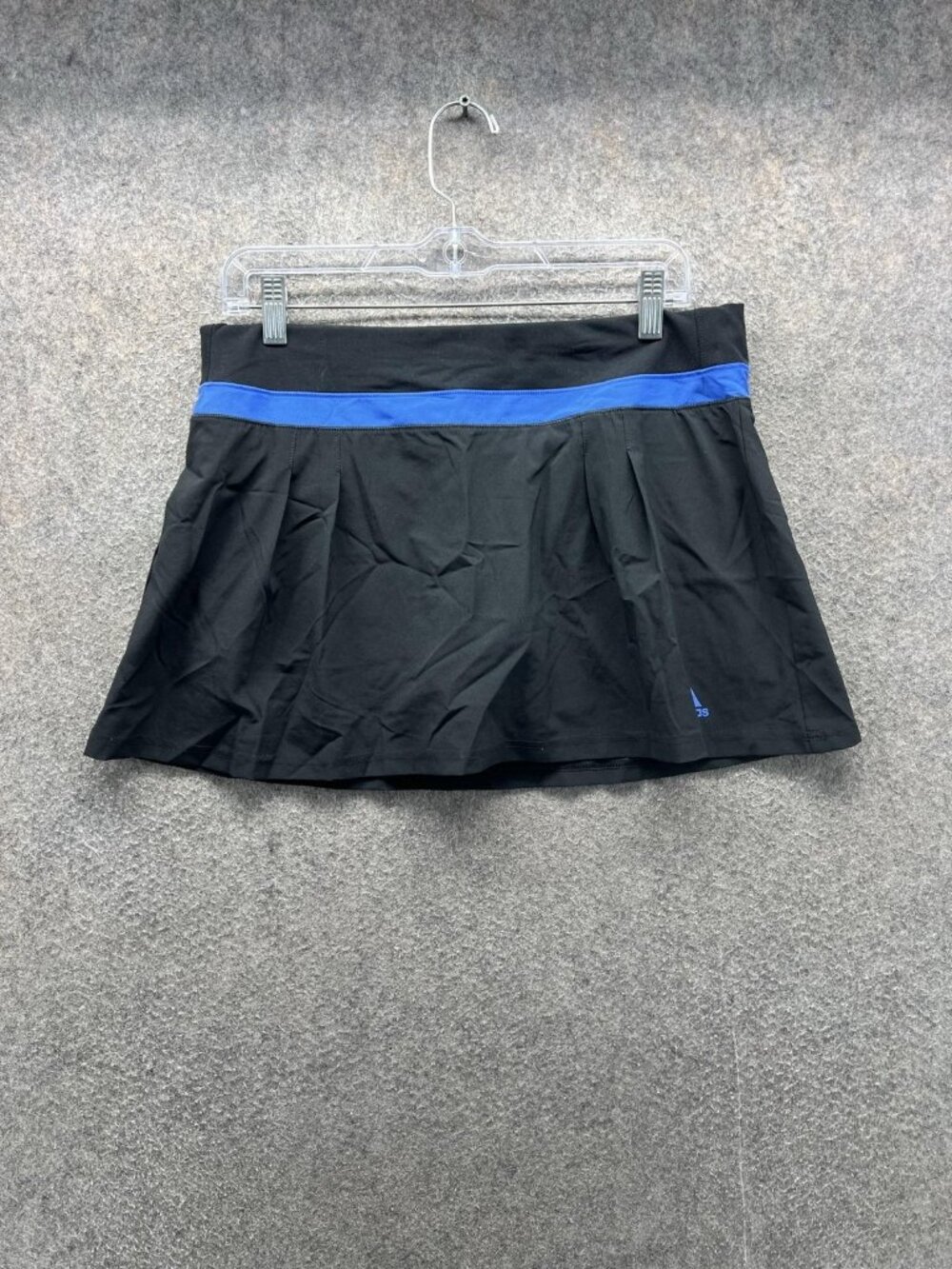Adidas Skort Womens Medium Black Blue CLIMALITE Tennis Pull On Stretch Athletic